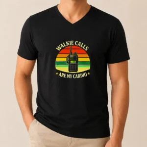 Pretty Walkie Calls Are My Cardio Geek V-Neck Shirt