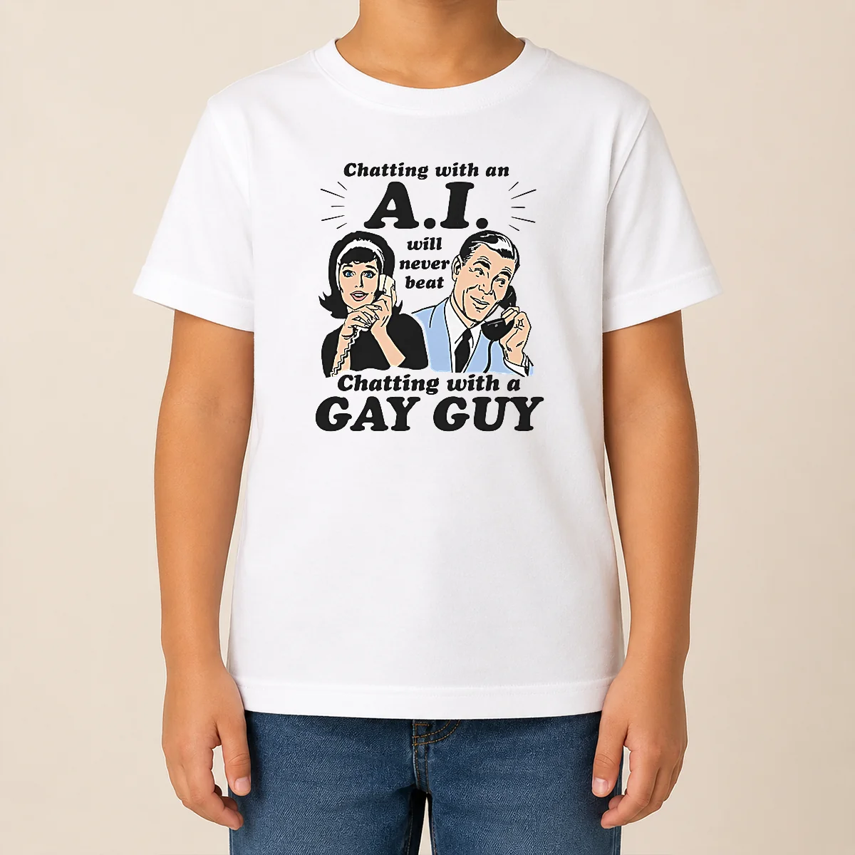 Top Awesome Chatting With An A.I. Will Never Beat Chatting With A Gay Guy Kids T Shirt Top Awesome Chatting With An A.I. Will Never Beat Chatting With A Gay Guy Kids T-Shirt
