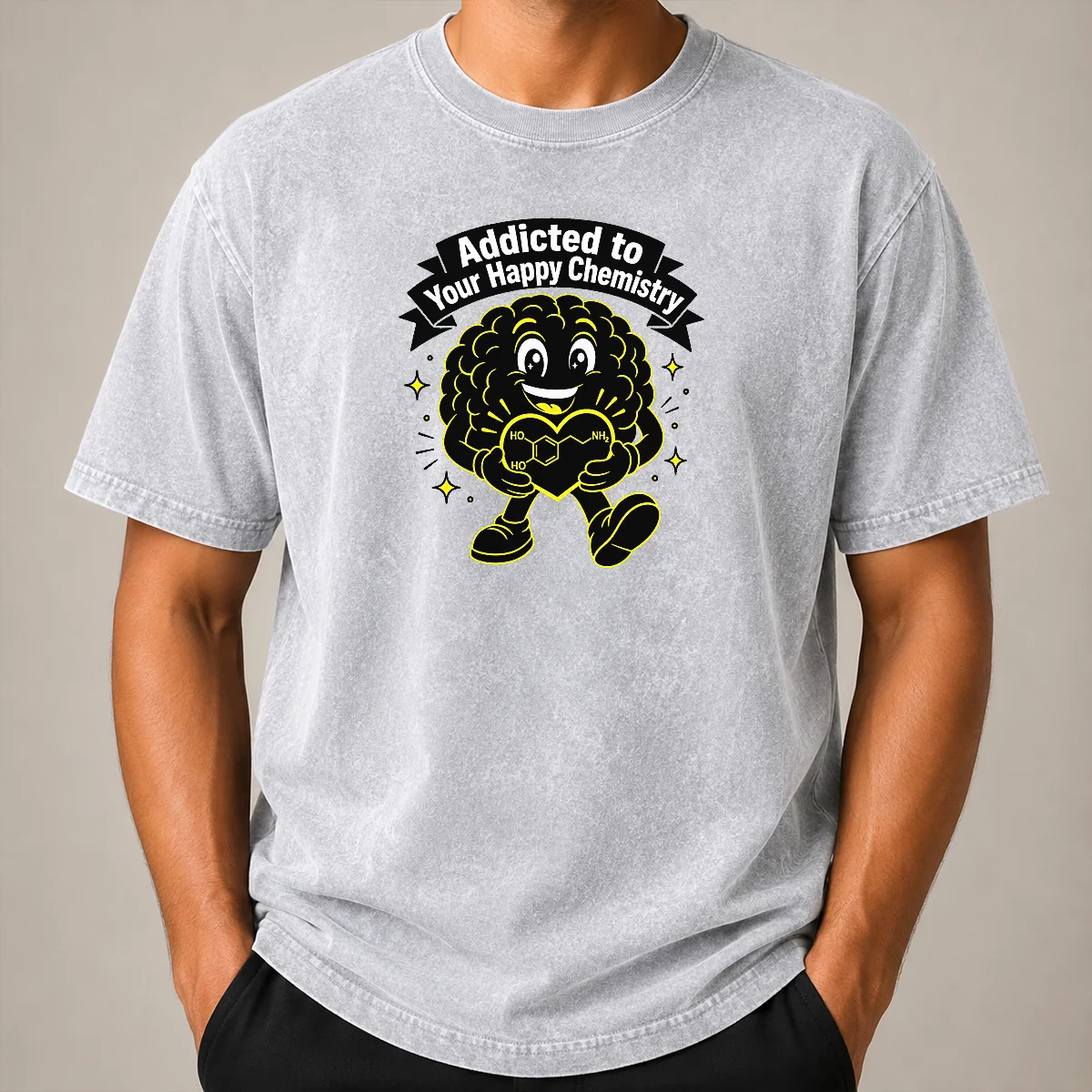 Top Dopamine Addicted To You Silhouette For Couples Washed T Shirt Top Dopamine Addicted To You Silhouette For Couples Washed T-Shirt