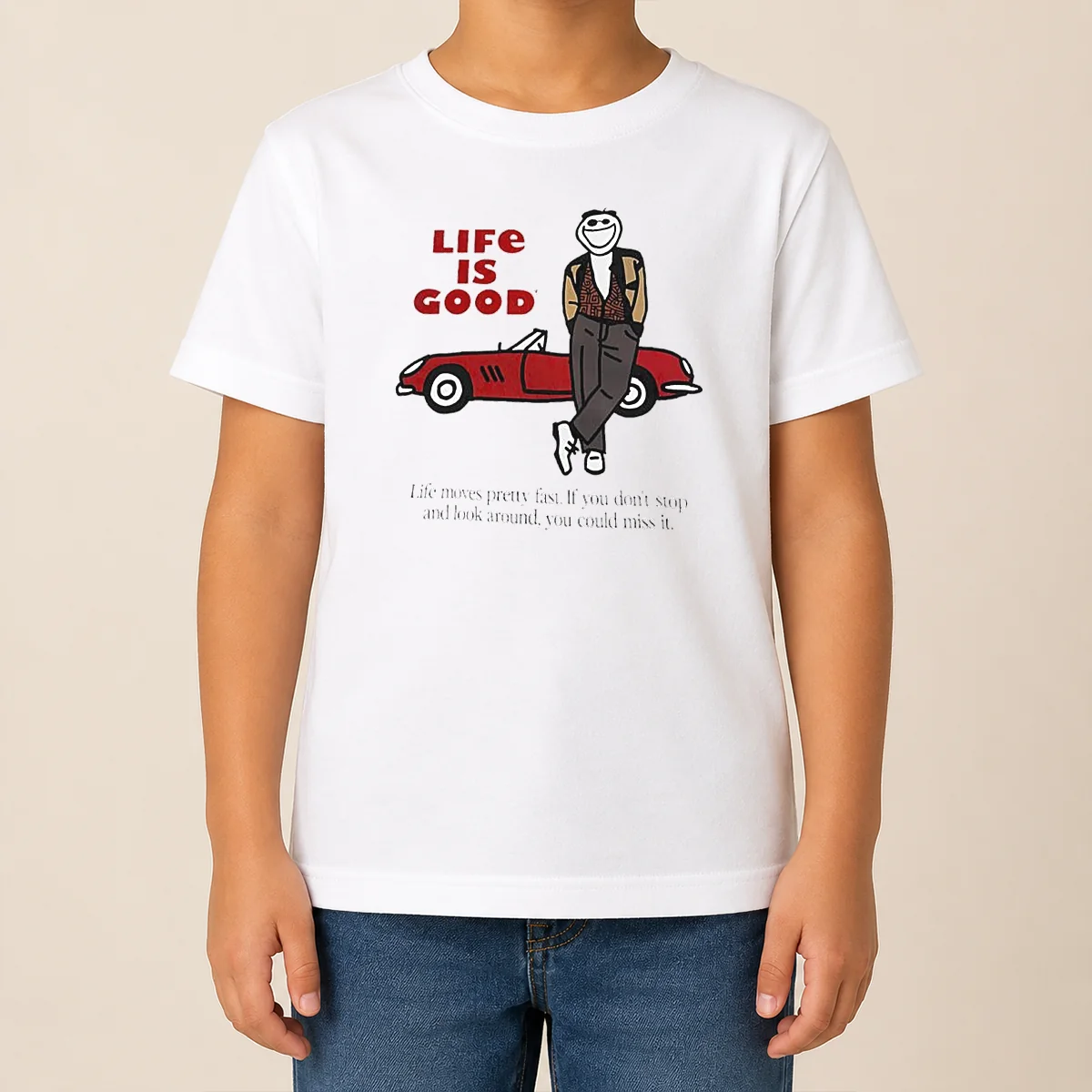 Top Ferris Bueller Life Is Good Life Moves Pretty Fast If You Do Not Stop Kids T Shirt Top Ferris Bueller Life Is Good Life Moves Pretty Fast If You Do Not Stop Kids T-Shirt