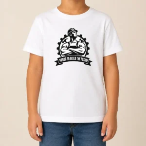 Top Hot Labour Day Proud Worker Silhouette Kids T-Shirt