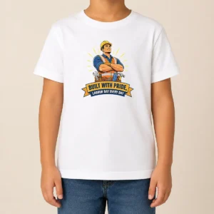 Top Hot Labour Day Proud Worker Vector Kids T-Shirt