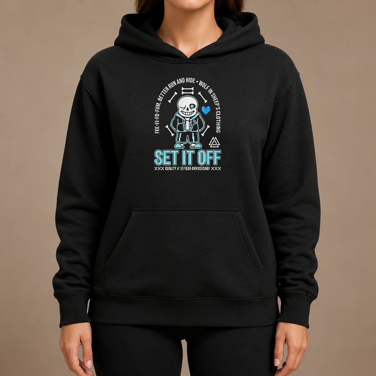 Top Set It Off Duality 10 Year Anniversary Undertale Sans Skeleton Hoodie Top Set It Off Duality 10 Year Anniversary Undertale Sans Skeleton Hoodie