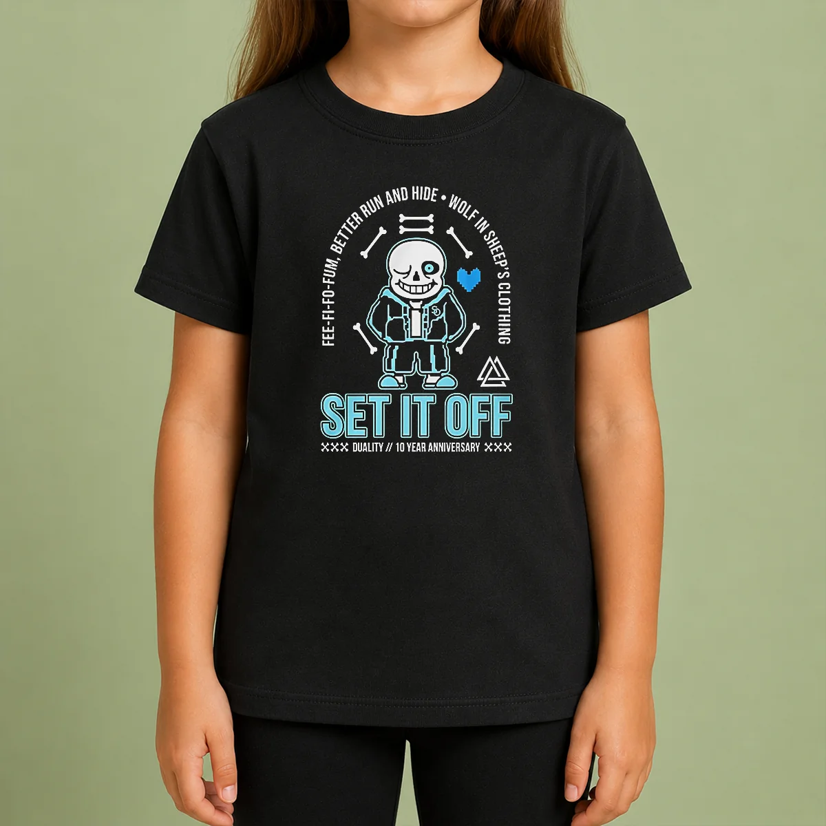 Top Set It Off Duality 10 Year Anniversary Undertale Sans Skeleton Kids T Shirt Top Set It Off Duality 10 Year Anniversary Undertale Sans Skeleton Kids T Shirt featuring a vibrant graphic on a comfortable cotton tee
