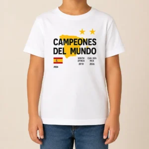 Top Spain Campeones Del Mundo 2010 South Africa And 2026 World Cup Kids T-Shirt