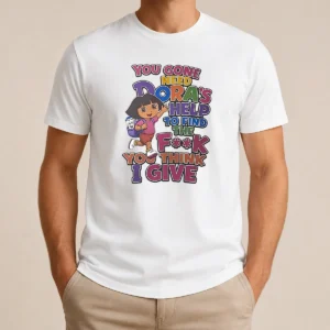 Top You Gone Need Dora'S Help To Find The F You Think I Give t shirt in black, short sleeve casual wear
