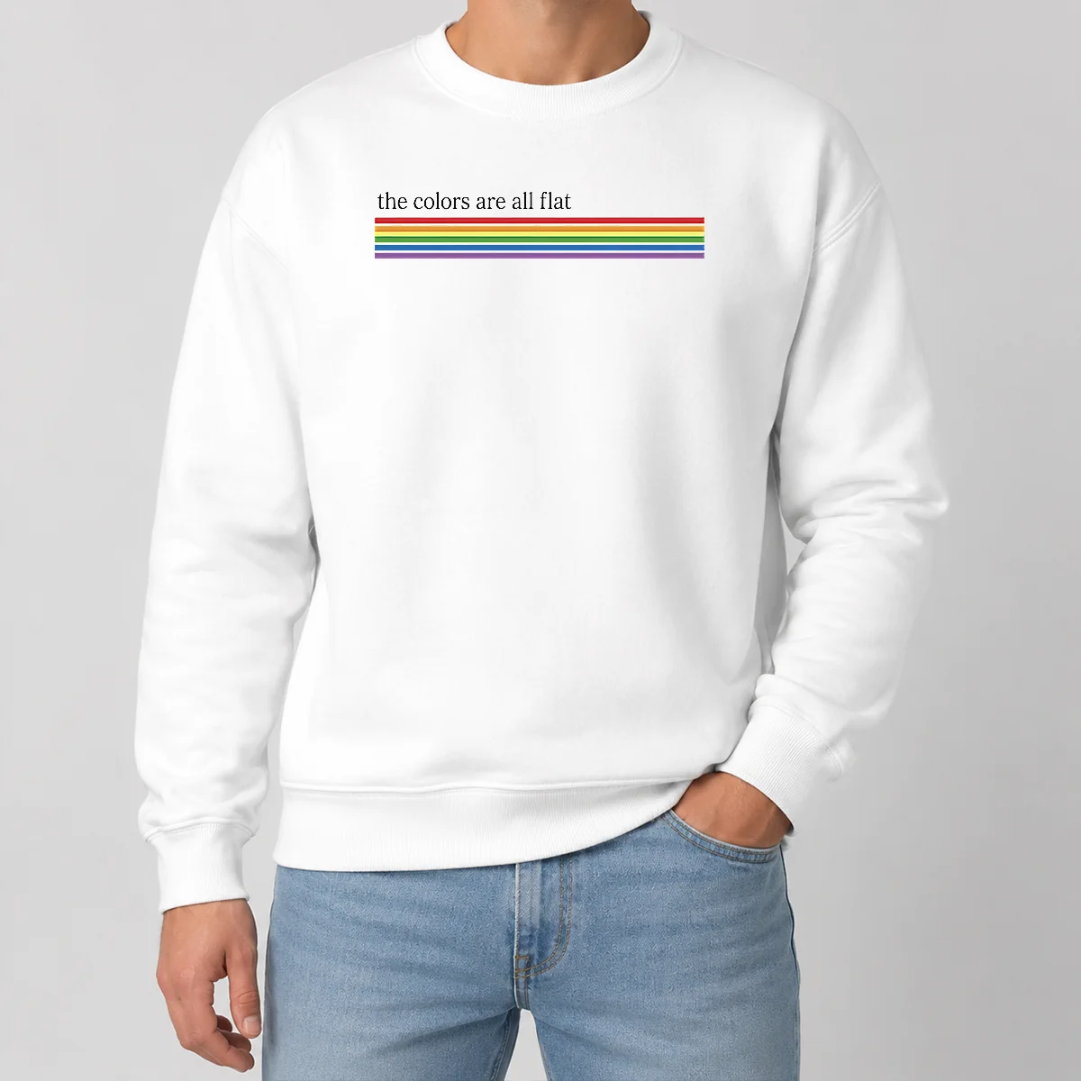 Awesome Official The Colors Are All Flat Rainbow Pride LGBTQ Pride Sweater Awesome Official The Colors Are All Flat Rainbow Pride LGBTQ Pride Sweater
