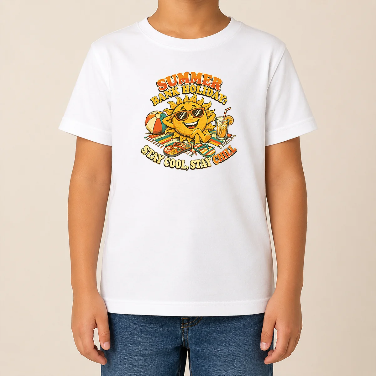 Awesome Pretty Summer Bank Holiday Vintage Chill Sun Kids T Shirt Awesome Pretty Summer Bank Holiday Vintage Chill Sun Kids T-Shirt
