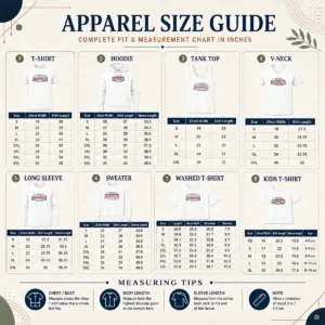 Size chart for Awesome Pretty Team Renner For Governor Political Campaign with measurements in inches and cm to help choose the right fit