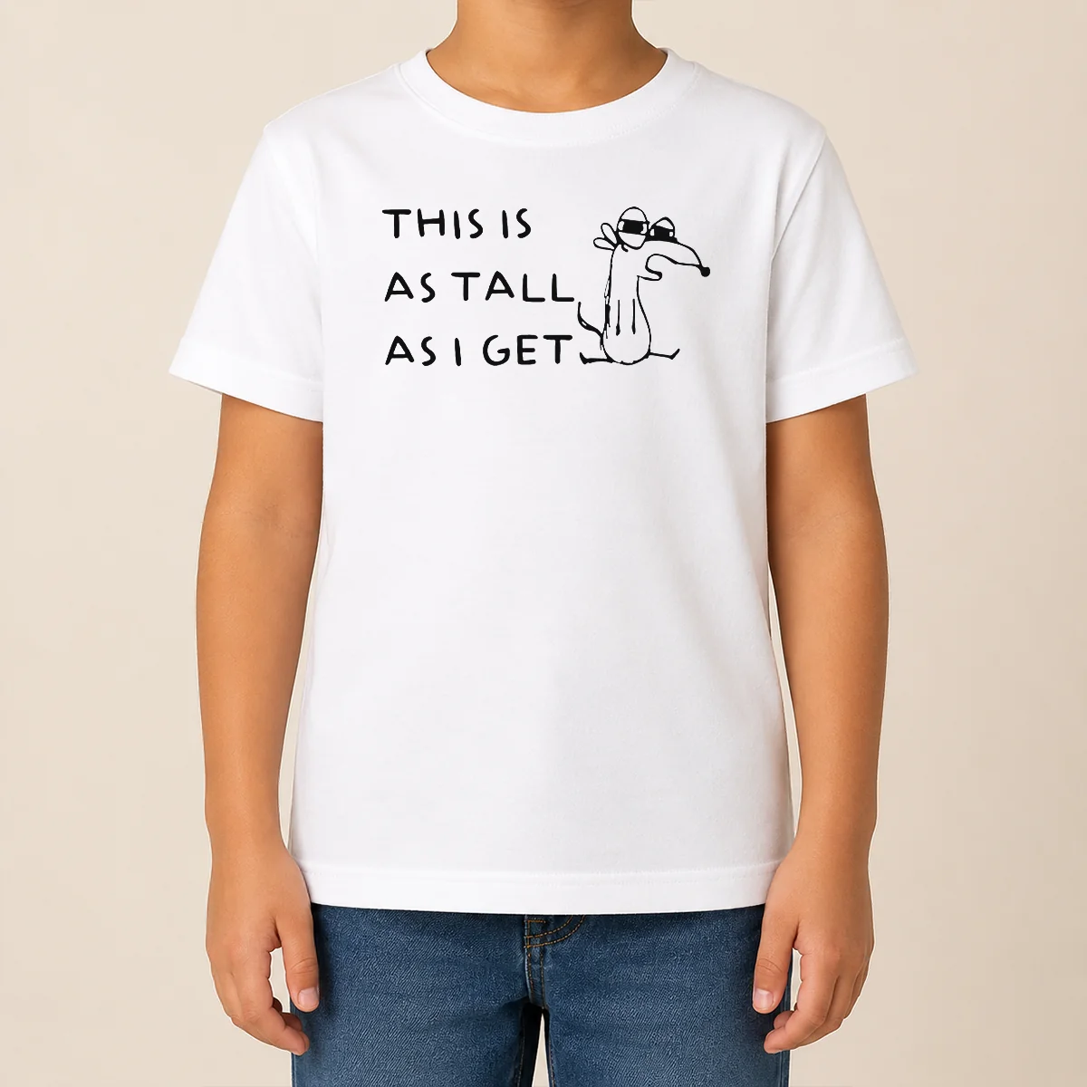 Funny Hot This Is As Tall As I Get Cartoon Dog Humor Kids T Shirt Funny Hot This Is As Tall As I Get Cartoon Dog Humor Kids T-Shirt