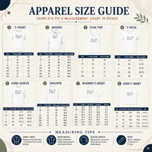 Size chart for Funny Hot This Is As Tall As I Get Cartoon Dog Humor with measurements in inches and cm to help choose the right fit