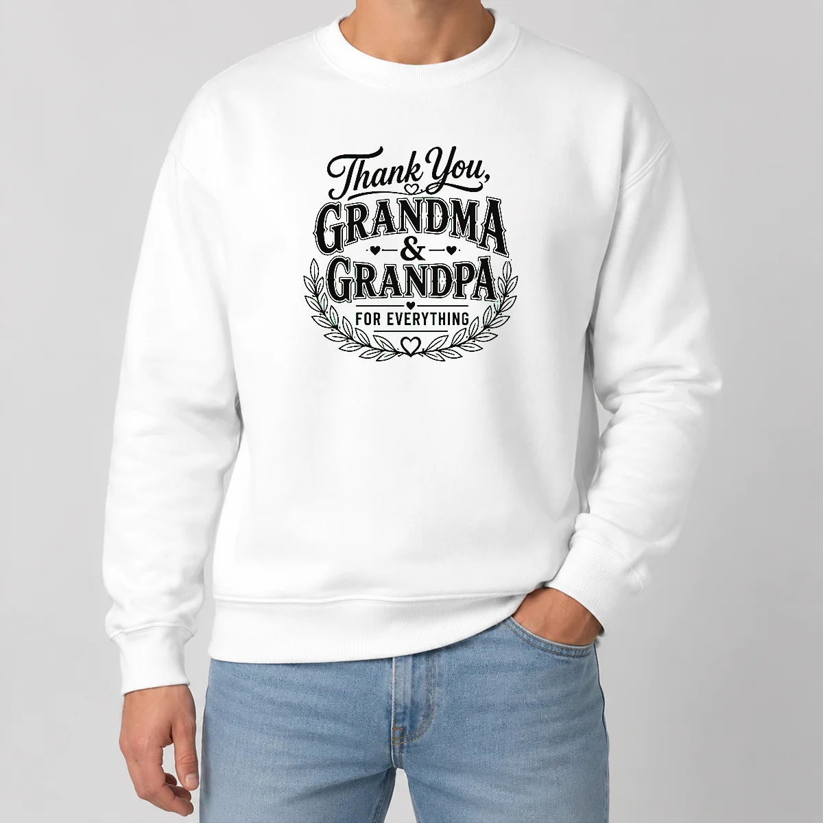 Funny Official Grandparents Day Thank You With Line Art Typography Sweater Funny Official Grandparents Day Thank You With Line Art Typography Sweater