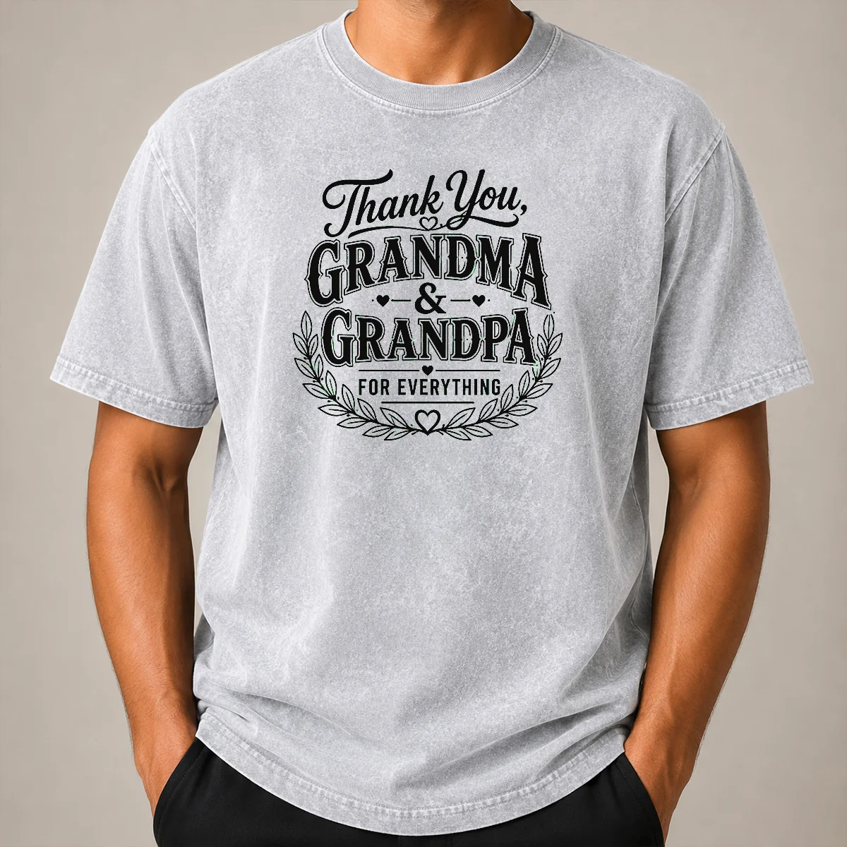 Funny Official Grandparents Day Thank You With Line Art Typography Washed T Shirt Funny Official Grandparents Day Thank You With Line Art Typography Washed T-Shirt