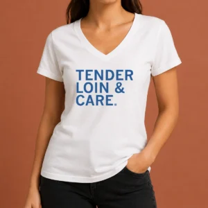 Funny Premium Tender Loin & Care V-Neck Shirt