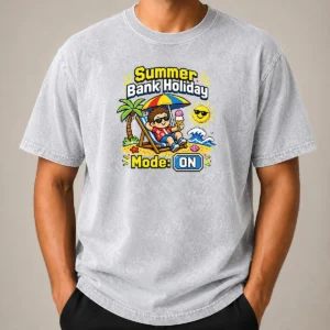 Funny Top Summer Bank Holiday Pixel Chillout Washed T-Shirt