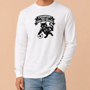 Good Nice Spanish Soccer Cat Meme Silhouette Long Sleeve Shirt