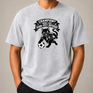 Good Nice Spanish Soccer Cat Meme Silhouette Washed T-Shirt