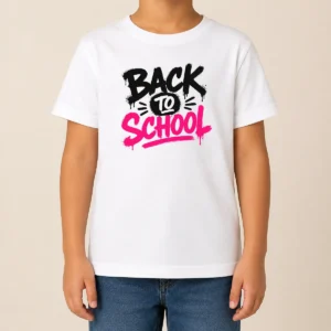 Good Pretty Brush Script Back To School Yellow Outline Kids T-Shirt