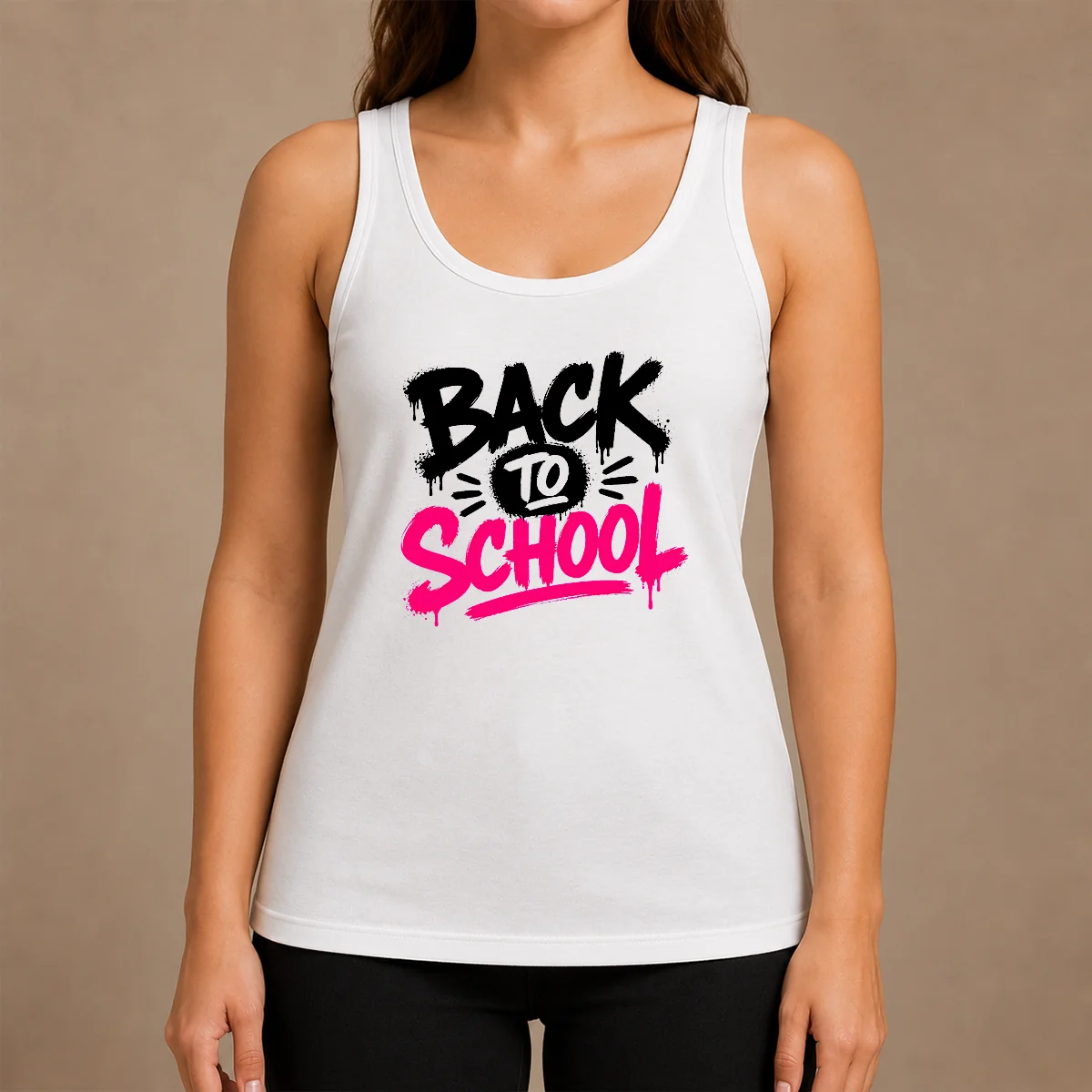 Good Pretty Brush Script Back To School Yellow Outline Tank Top Good Pretty Brush Script Back To School Yellow Outline Tank Top