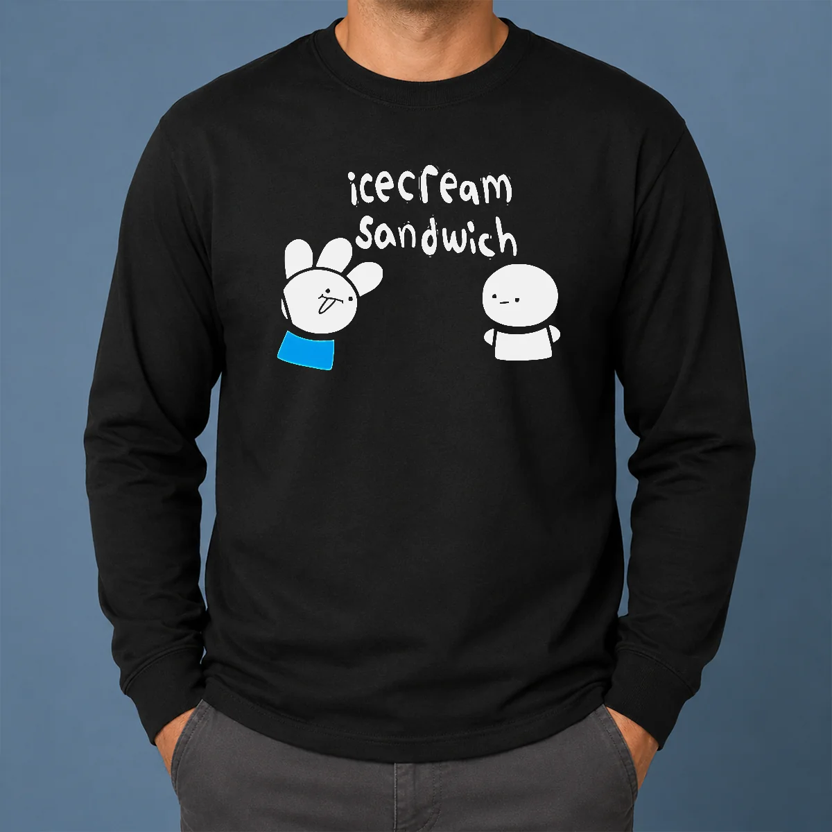 Happy Good Icecream Sandwich Characters Youtube Animation Long Sleeve Shirt Happy Good Icecream Sandwich Characters Youtube Animation Long Sleeve Shirt