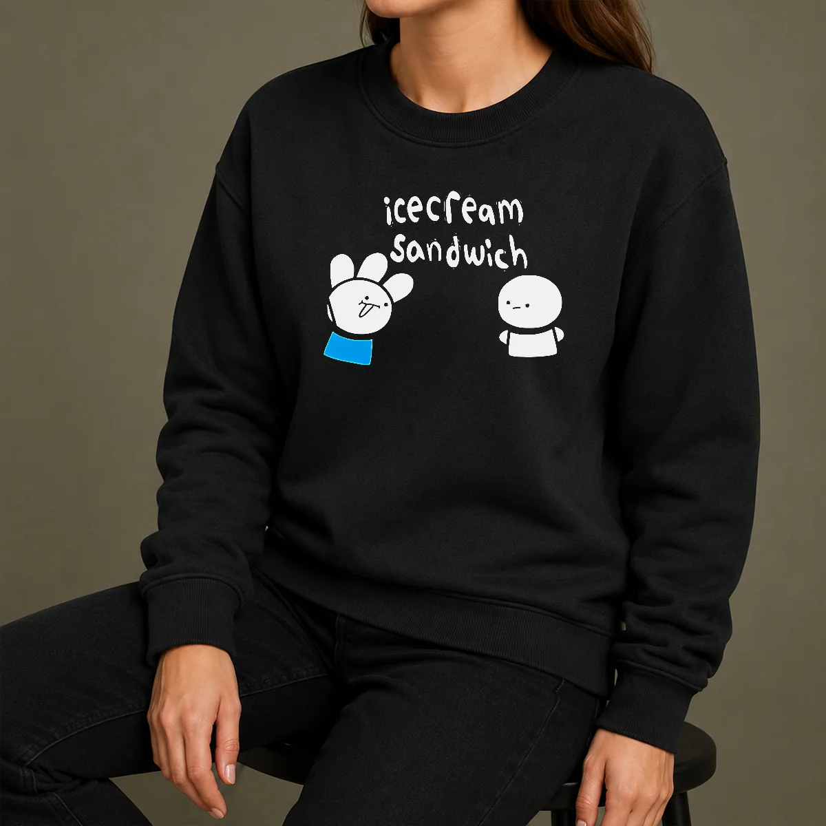 Happy Good Icecream Sandwich Characters Youtube Animation Sweater Happy Good Icecream Sandwich Characters Youtube Animation Sweater