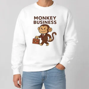 Happy Hot Monkey Business Professional Monkey With Briefcase Sweater
