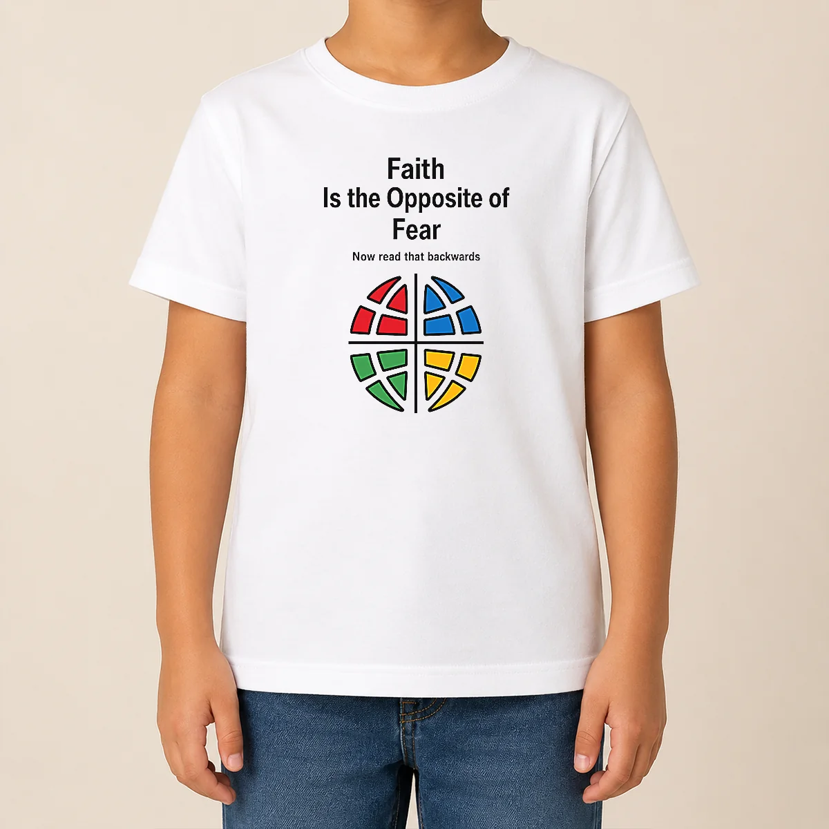 Happy Original Faith Is The Opposite Of Fear Motivational Quote Apparel Kids T Shirt Happy Original Faith Is The Opposite Of Fear Motivational Quote Apparel Kids T-Shirt