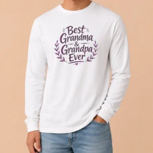 Hot Awesome Grandparents Day Best Grandma Grandpa Ever Sketch Long Sleeve Shirt