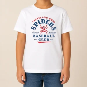 Hot Funny Vintage Cleveland Spiders American Association Baseball Club Est 1887 Kids T-Shirt