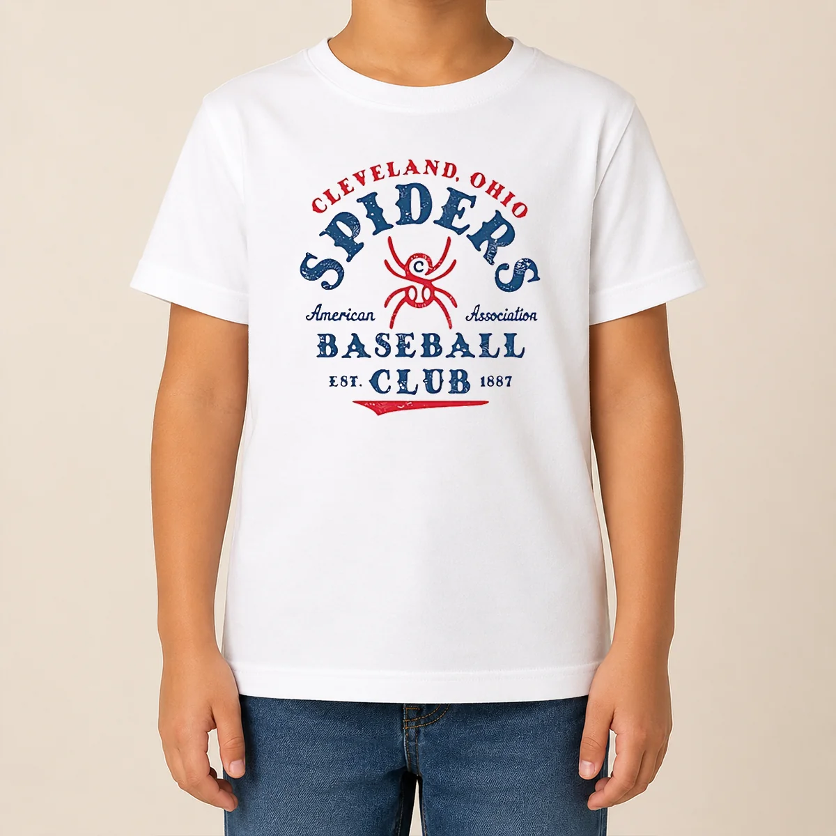Hot Funny Vintage Cleveland Spiders American Association Baseball Club Est 1887 Kids T Shirt Hot Funny Vintage Cleveland Spiders American Association Baseball Club Est 1887 Kids T-Shirt