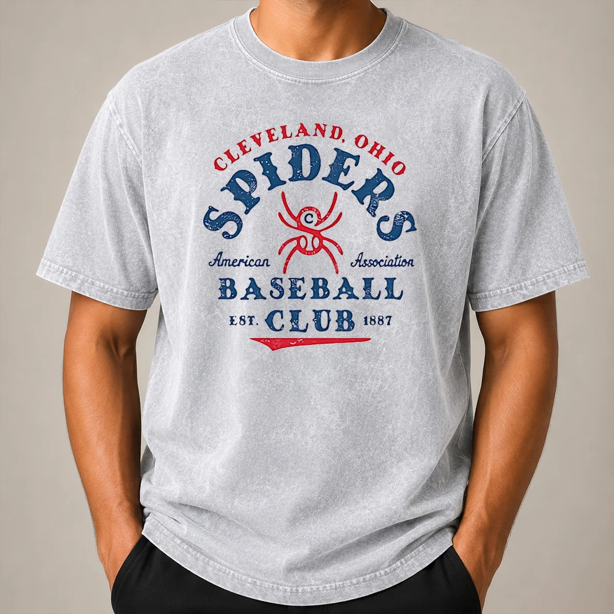Hot Funny Vintage Cleveland Spiders American Association Baseball Club Est 1887 Washed T Shirt Hot Funny Vintage Cleveland Spiders American Association Baseball Club Est 1887 Washed T-Shirt