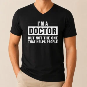 Hot I'M A Doctor But Not The One That Helps People Geek V-Neck Shirt