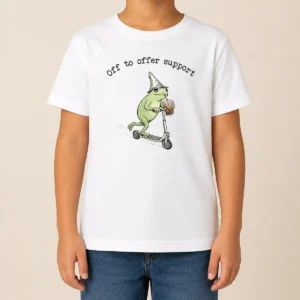 Hot Nice Support Staff Paraprofessional Back To School Frog Iced Coffee Kids T-Shirt