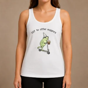 Hot Nice Support Staff Paraprofessional Back To School Frog Iced Coffee Tank Top