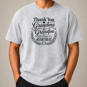 Hot Official Grandparents Day Thank You Line Art For Family Love Washed T-Shirt