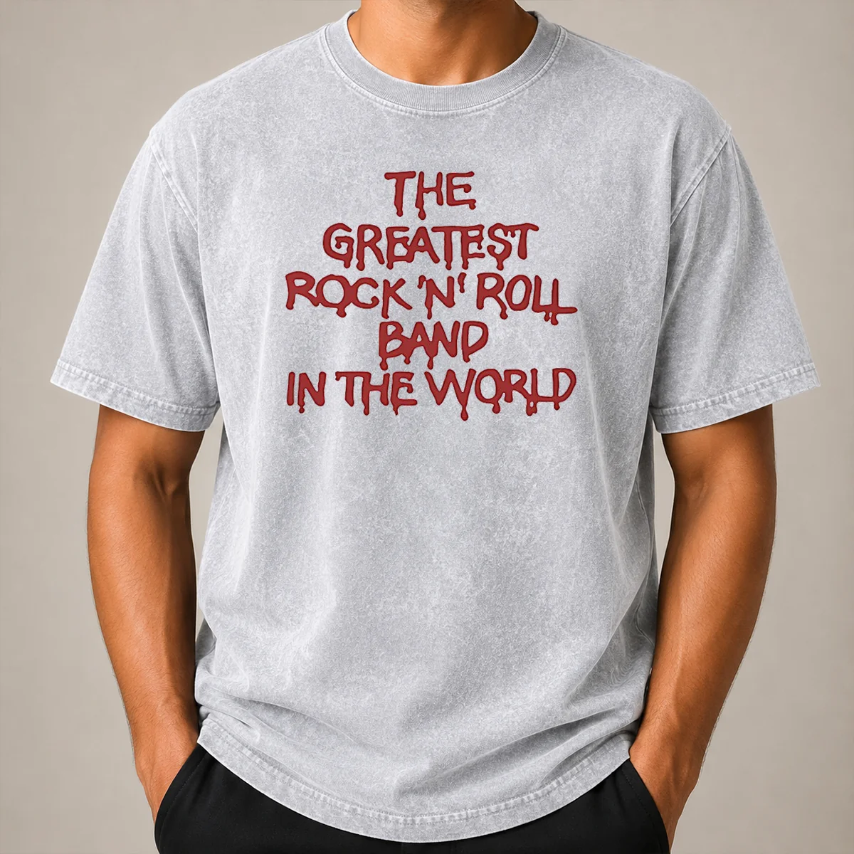 Hot Official The Greatest Rock 'N' Roll Band In The World Washed T Shirt Hot Official The Greatest Rock 'N' Roll Band In The World Washed T-Shirt