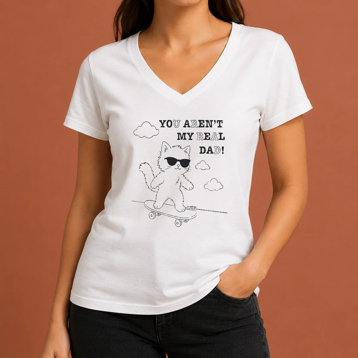 Hot Official You Aren'T My Real V-Neck Shirt Hot Official You Aren'T My Real V-Neck Shirt