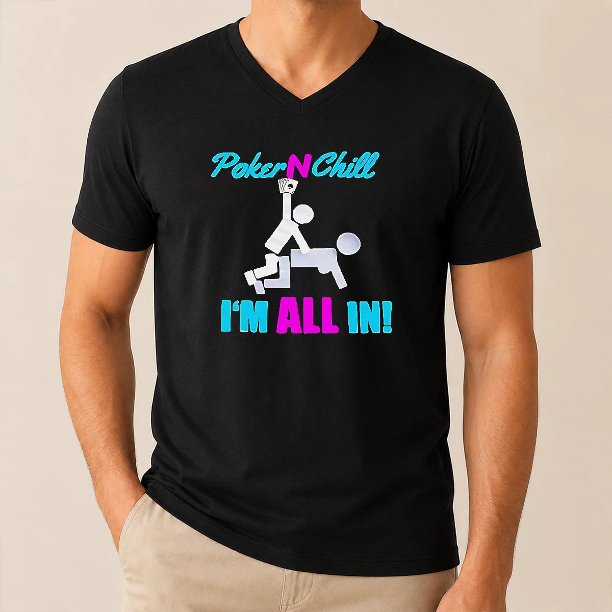 Hot Original Poker N Chill I V-Neck Shirt Hot Original Poker N Chill I V-Neck Shirt