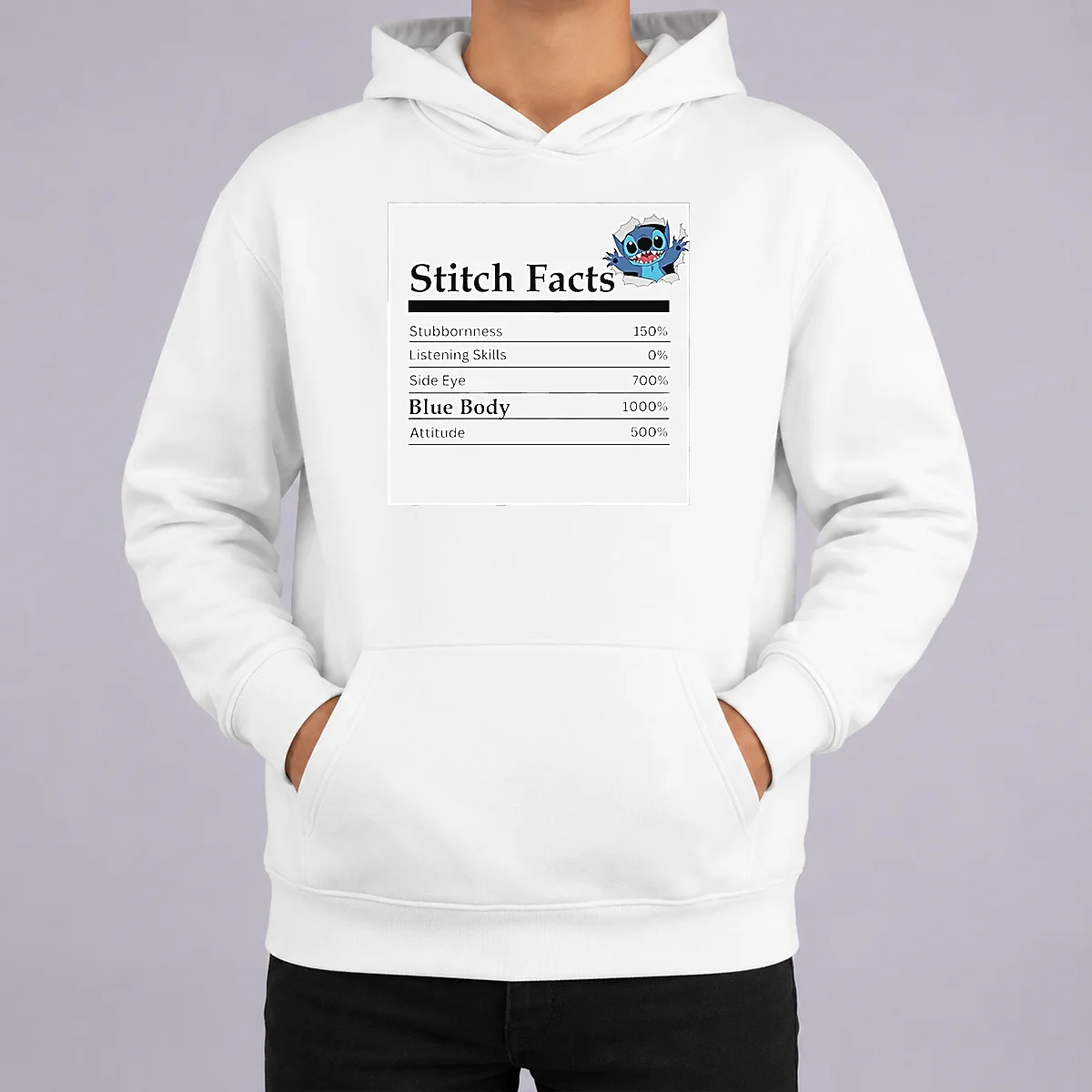 Hot Original Stitch Facts Stubbornness Listening Skills Side Eye Blue Body Attitude Hoodie