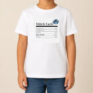 Hot Original Stitch Facts Stubbornness Listening Skills Side Eye Blue Body Attitude Kids T-Shirt