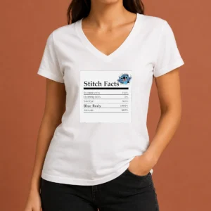 Hot Original Stitch Facts Stubbornness Listening Skills Side Eye Blue Body Attitude V-Neck Shirt