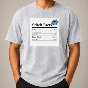 Hot Original Stitch Facts Stubbornness Listening Skills Side Eye Blue Body Attitude Washed T-Shirt