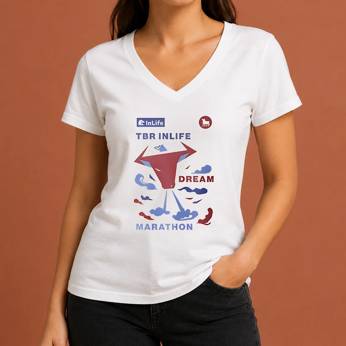 Hot Original TBR Inlife Dream Marathon V-Neck Shirt Hot Original TBR Inlife Dream Marathon V-Neck Shirt
