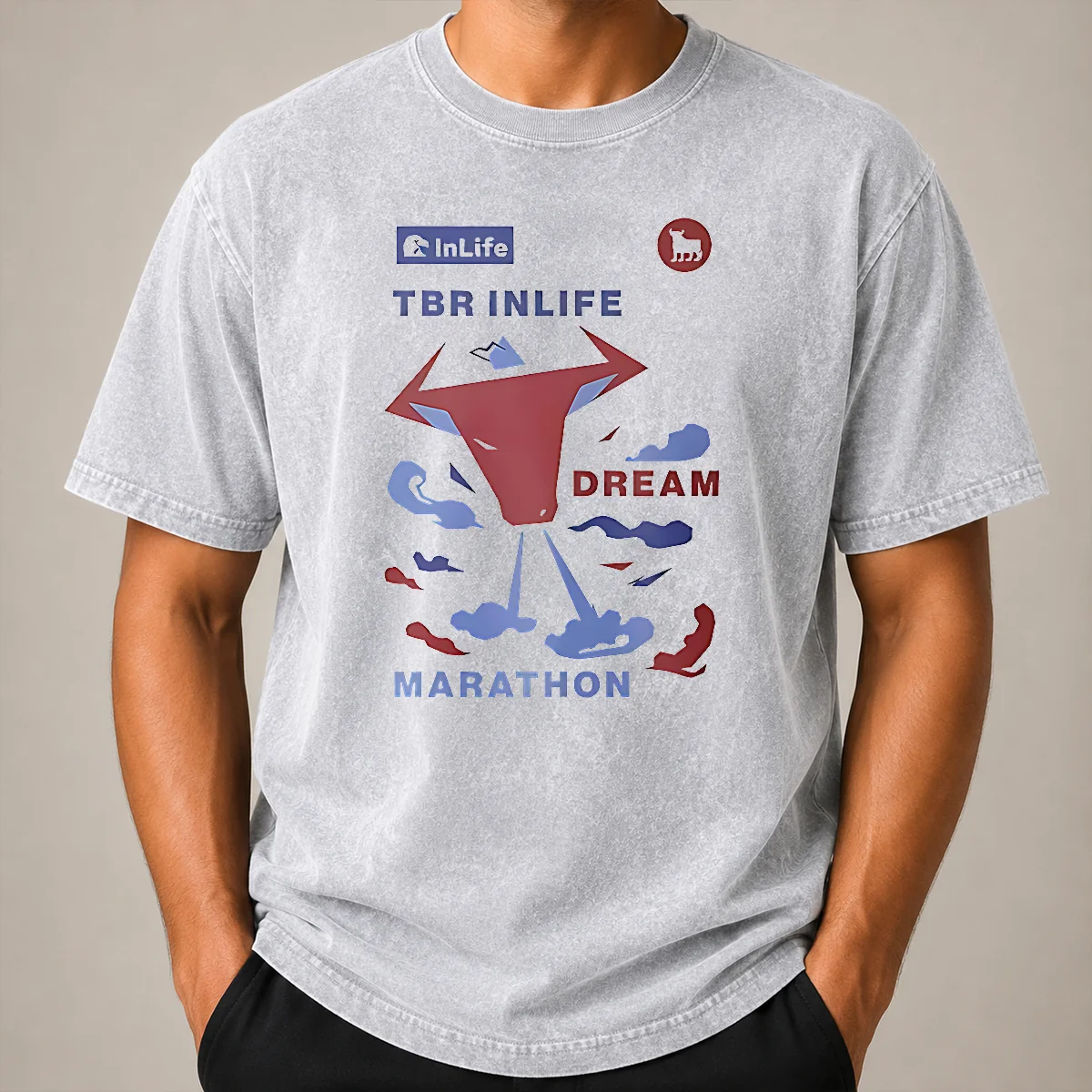 Hot Original TBR Inlife Dream Marathon Washed T Shirt Hot Original TBR Inlife Dream Marathon Washed T-Shirt