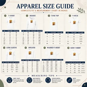 Size chart for Hot Pretty Spain Soccer Cat Meme Comic Funny Football Humor with measurements in inches and cm to help choose the right fit