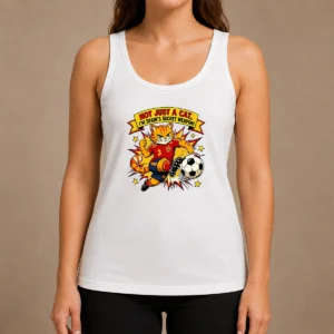 Hot Pretty Spain Soccer Cat Meme Comic Funny Football Humor Tank Top
