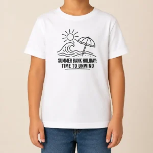 Hot Top Summer Bank Holiday Relaxation Line Art Kids T-Shirt