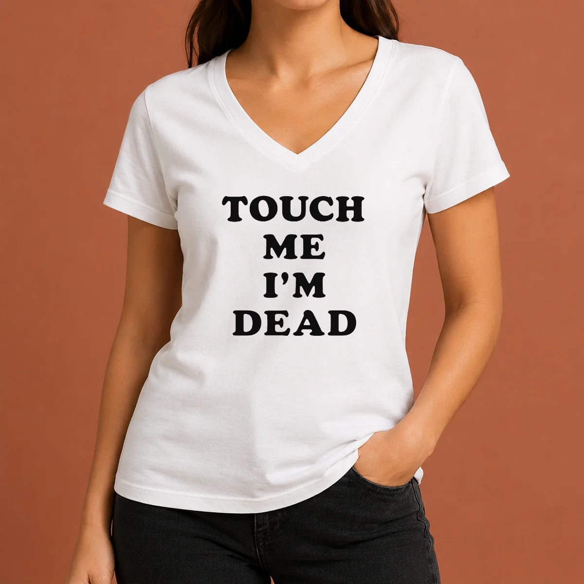 Nice Original Touch Me I'M Dead V-Neck Shirt Nice Original Touch Me I'M Dead V-Neck Shirt