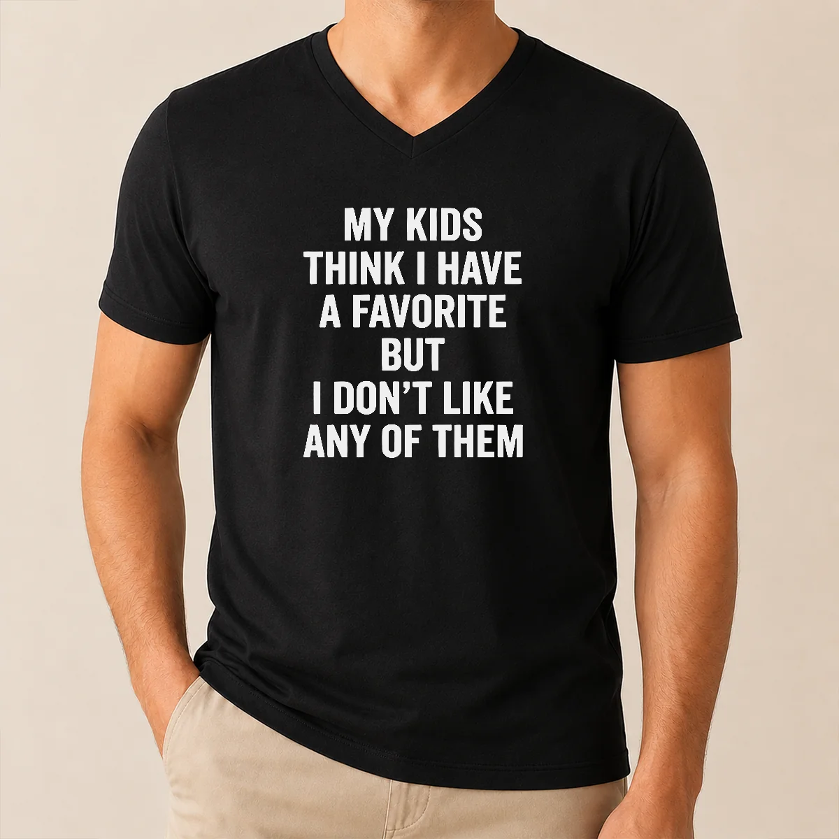Nice Premium My Kids Think I V-Neck Shirt Nice Premium My Kids Think I V-Neck Shirt