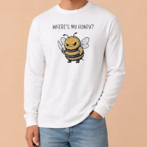 Nice Pretty Where'S My Honey Angry Bee With A Knife Long Sleeve Shirt